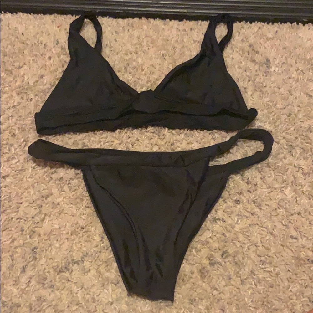 black zaful bikini set